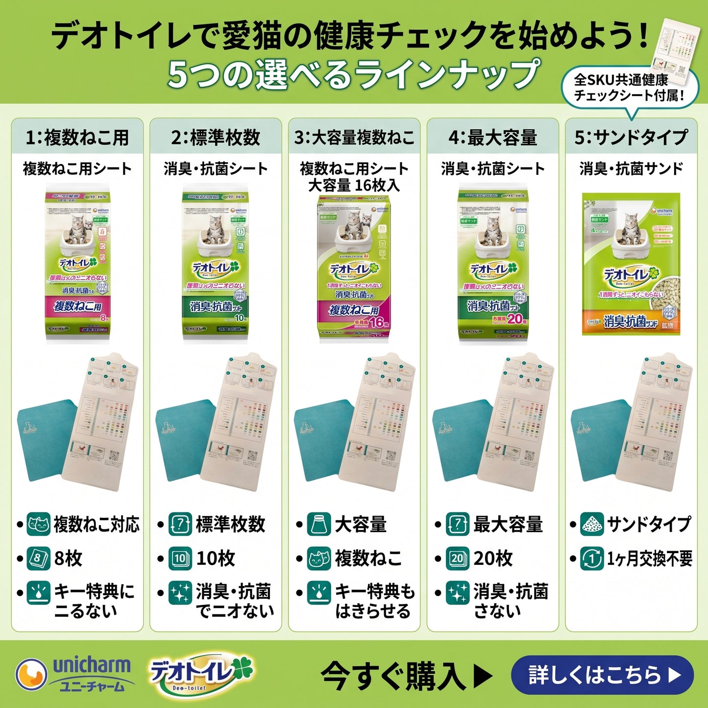 デオトイレ 飛び散らない消臭・抗菌サンド 4L｜定期便でBuddyMedical Checkプレゼント